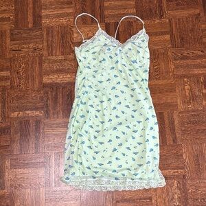 Wild Fable Green and Blue Chemise Slip Dress